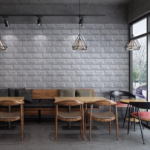 3D 3D retro cement gray brick grain brick brick industrial wind wallpaper antique brick wallpaper restaurant clothing store
