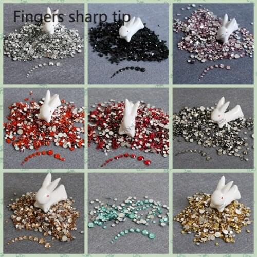 400pcs SS6-SS30 Mixing Pretty fascinating Colors Acrylic Rhinestone Flatback Nail Clear Decorative Nail DIY 9 color choose