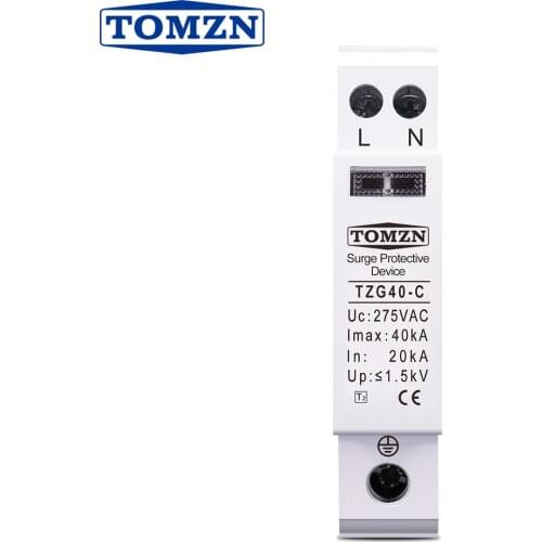 AC SPD 1P+N 18mm 20KA~40KA 275V House Surge Protector protection Protective Low-voltage Arrester Device