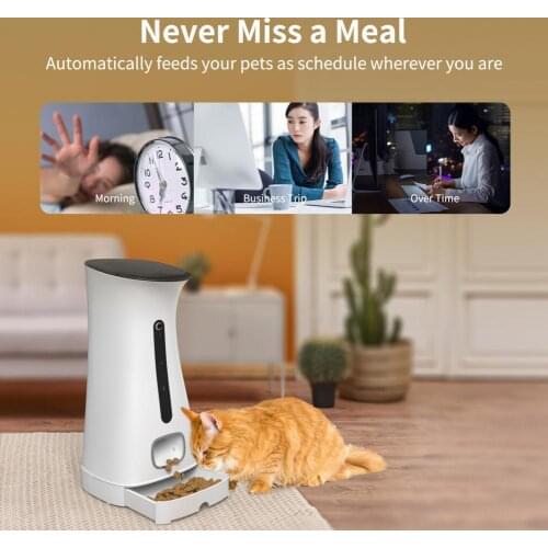 7.5L Automatic Pet Feeder Network Remote Control Display Screen Automatic Feeder WiFi Camera Timing Smart Pet Feeder for Home