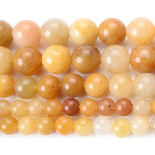 Natural Stone Bead Old Topazs Round Loose Spacer Beads for Jewelry Making DIY Charm Bracelet Necklace Accessories 4/6/8/10/12mm