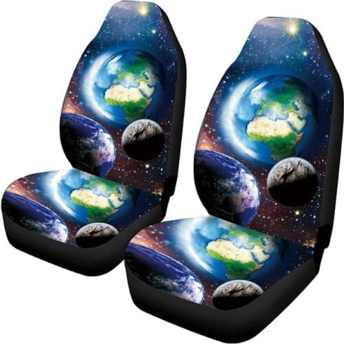 Funny Planet Basketball Astronaut Car Seat Covers, Front Vehicle Seat Protector Car Mat Covers, Universal Fit for Vehicle Sedan