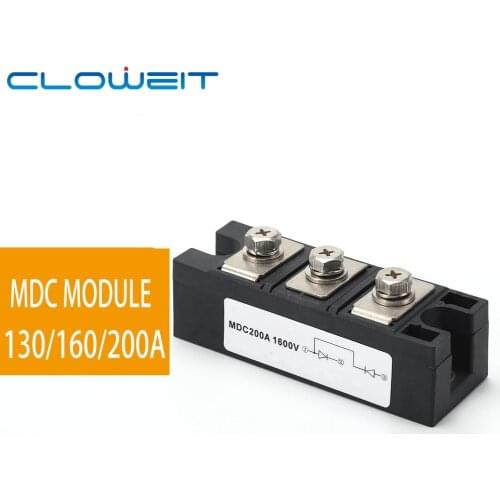 LONGWE Diode Rectifier Module MDC 130A 160A 200A 1600VDC Bridge Power Semiconductor Relays As Non-contact Controller