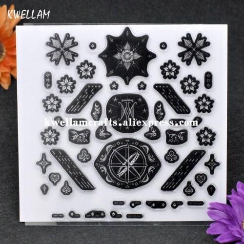Flowers Star Scrapbook DIY photo cards account rubber stamp clear stamp transparent stamp 16.5x16.5cm KW7060910