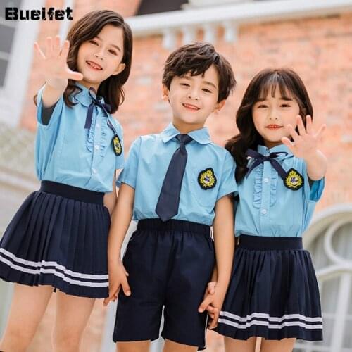 Childrens Primary School Uniform Summer British Style Kindergarten Suit Kids Student Class Outfit Kindergarten Stage Clothing