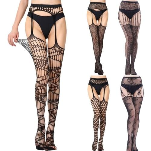 Adult Sex Shop For Cheap Erotic Stockings With Garter Belt Women Fishnet Pantyhose Thigh High Socks Sexy Lingerie чулки женские