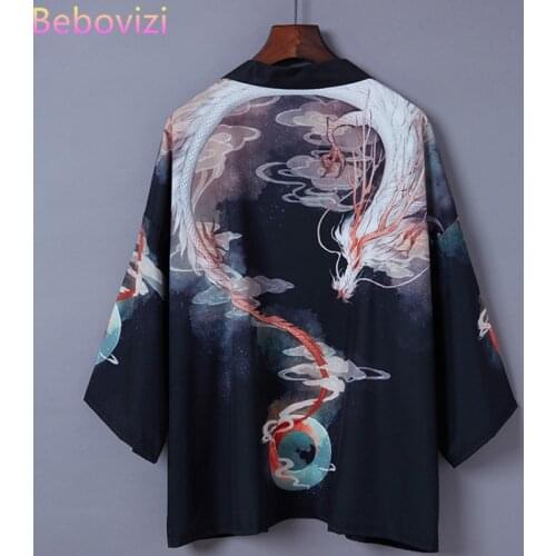 HOT 16 Style INS White Black Japan Kimonos Robe Cosplay Fashion Kimono Japanese Men and Women Couples Wear Loose Blouse Tops