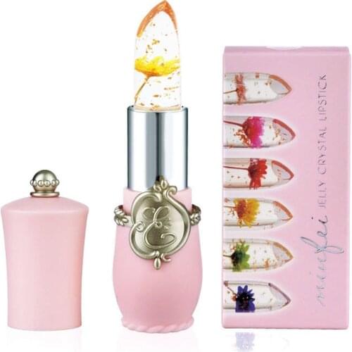Crystal Jelly Lipstick Flower Magical Temperature Change Color Lip Balm Makeup THJ99