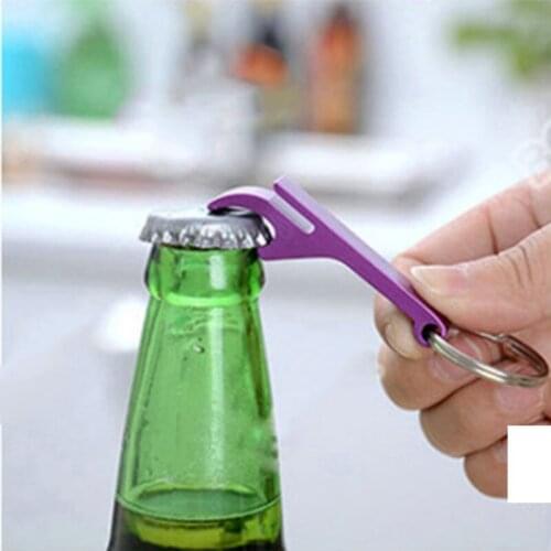 Pocket Small Key Chain Ring Bar Claw Beverage Beer Bottle Opener Multifunctional Openers Kitchen Tools Accessories Random Colors