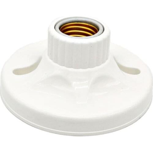 E27 Screw Mouth Ceramic Mouth Flat Flame retardant High Temperature Resistant E27 Lamp Holder