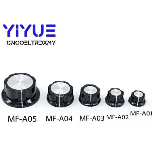 2Pcs Potentiometer Knob Cap 6mm Hole MF-A01 MF-A02 MF-A03 MF-A04 MF-A05 Rotary Switch Knobs Caps WHT118 WX050