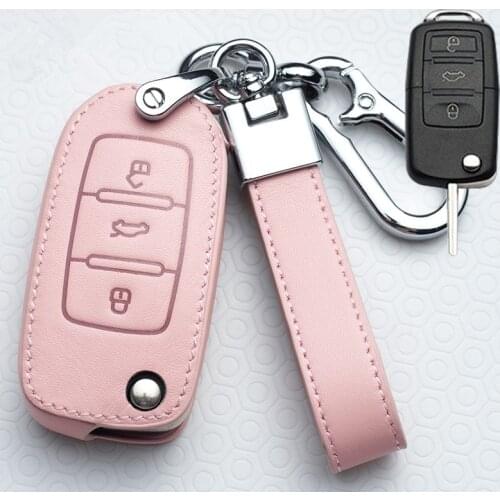 Leather Car Key Cover Case For VW Volkswagen Tiguan MK1 MK2 Magotan Passat B5 B8 Polo Golf 4 5 6 7 mk7 Jetta POLO Eos Scirocco