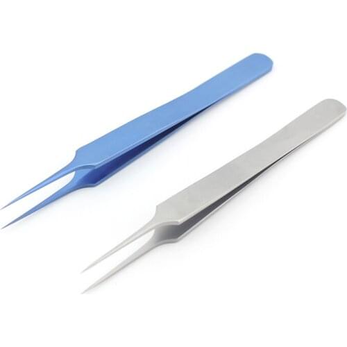 Microscopic instruments ophthalmic forceps 11cm straight tip vascular forceps ultra-fine head 0.1mm non-invasive