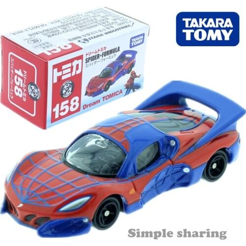 TOMICA DREAM 158 SPIDER FORMULA MARVEL Sports Car TAKARA Tomy Diecast Metal In Toy Vehicle Model Movie And TV Collection Gift