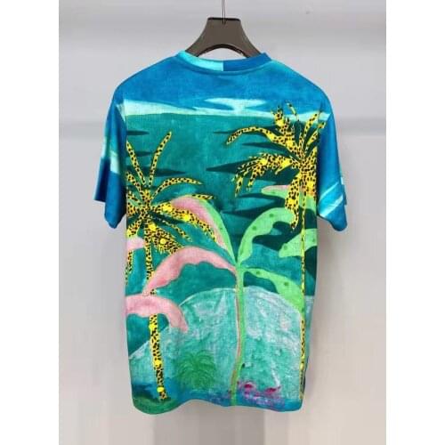 IK0800 Fashion Mens Tops & Tees 2021 Runway Luxury famous Brand European Design Short Print party style T-Shirts Mens Clothing