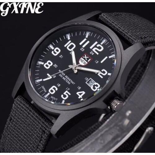 XINEW Outdoor Mens Date Stainless Steel Military Sports Analog Quartz Army Wrist Watch top brand luxury relojes hombre orologi