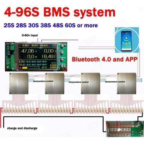 Customize 4S -96S BMS system 34S 38S 58S 26S 35S 42S 51S 100A 150A 140A 96V 108V 120V 132V 144V 168V 180V li ion lifepo4 LTO BMS