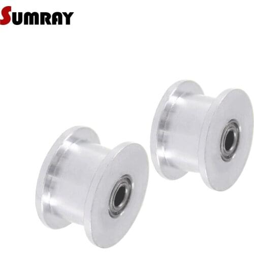 SUMRAY XL Idler Pulley 16T Tooth Belt Idler Pulley without teeth Bore 3/4/5/6/7/8/9mm Width 11mm Synchronous Pulley Wheel 2PCS