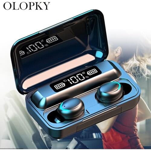 Newest F9 Wireless Headphones TWS Bluetooth 5.0 Earphone LED Display HIFI 9D Stereo Noise Cancelling Headset With Mic HD Call