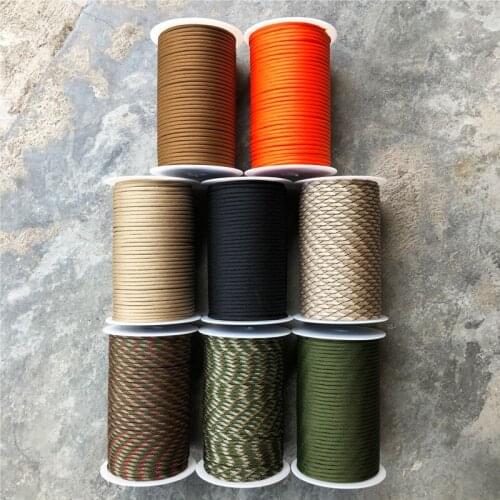Outdoor camping 9 core 550 parachute rope 100 meters paratrooper traction rescue bundle tent rope climbing rope