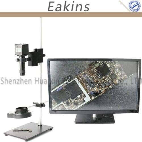 High Working Distance Stand Holder PCB Phone Repair 144 LED Light Zoom 100X Lens VGA Industrial Video Microscope Camera Set