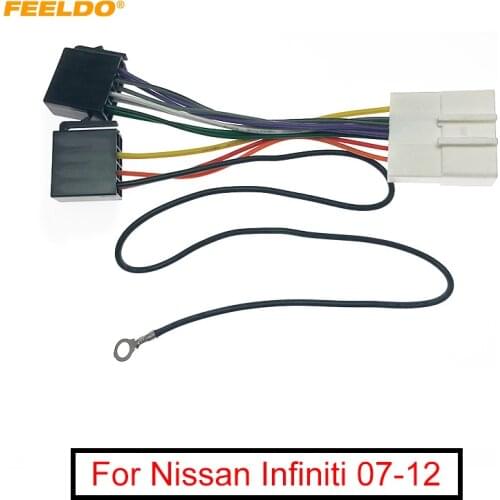 FEELDO 1PC Car Audio Stereo ISO Wiring Harness Adapter For Nissan Infiniti 07-12 Install Aftermarket CD/DVD Stereo Wire Plug
