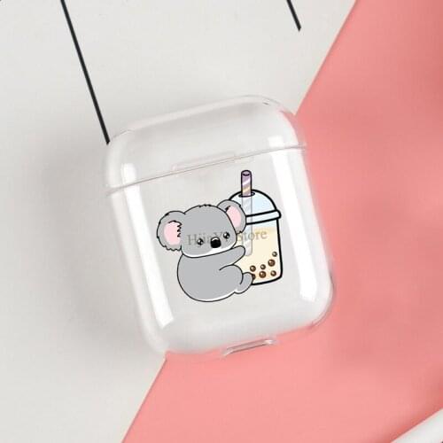 Little Koala Loves Boba Clear Cases For Apple Airpods 1 2 Earphone Bluetooth Wireless Cover For Airpods 2 1 Coque
