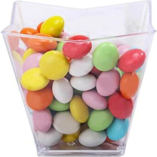 Promotion - Party Wedding Supplies, Disposable Plastic Tableware, 45*45mm/50ml Clear Mini Square Dessert Cup, 10/Pack