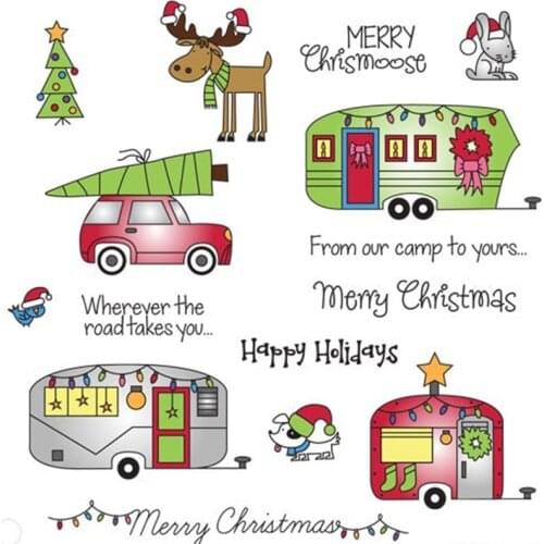 Merry Christmas Transparent Clear Silicone Stamp for DIY Scrapbooking/Handcraft Photo Album Card Making Decorative 6x8inch