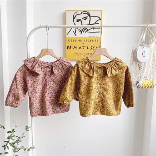 2 3 4 5 6 Years Toddler Girls Shirts Fashion Cotton Flower Long Sleeve Shirts For Girl Kids Clothing Wear On Both Sides Girl Top