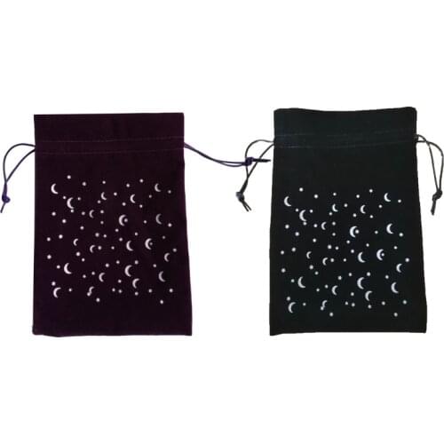 Star Moon Velvet Bag Tarots Oracle Card Bag Witch Divination Crystal Storage Bag Dropshipping