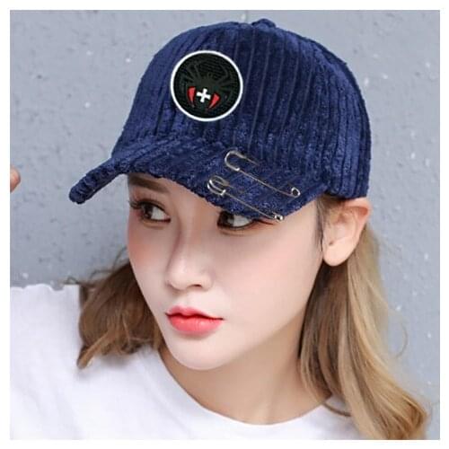 Hat female winter bold stripes corduroy peaked cap student baseball cap sun hat personalized for girls hat
