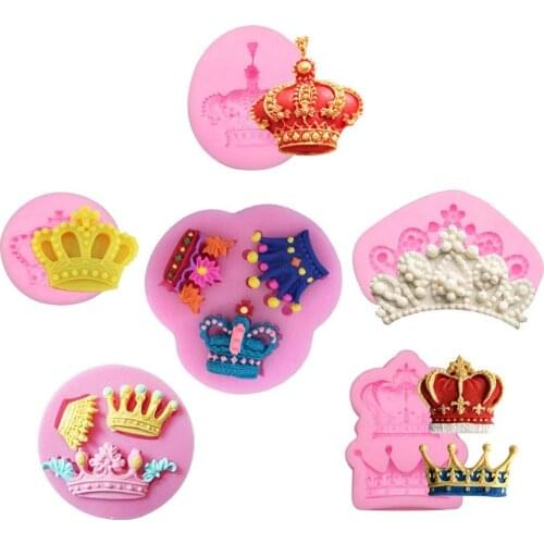 Silicone Fondant Molds 3D Mini Crown Chocolate Molds Sugarcraft Candy Mold Gumpaste Mould Cake Decoration Tools Polymer Clay