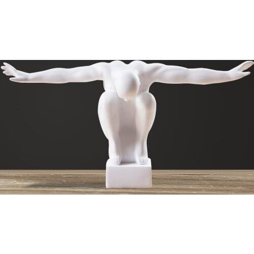 MODERN CREATIVE FIGURES SCULPTURE ORNAMENTS ABSTRACT DIVING ATHLETES, THINKERS RESIN STATUE ARTWORK, HOME DECORATION ACCESSORIES