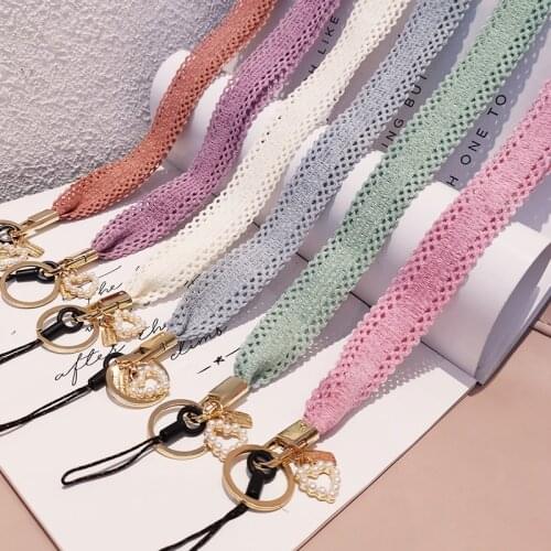 Ladies Universal Mobile Phone Strap Anti-lost Lanyard Braided Lace Hanging Neck Strap Neck Strap Wristband
