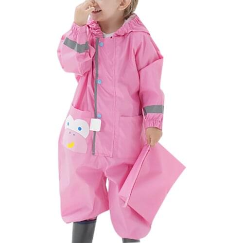 Unisex Boys Girl Rainwear Children Kids Hooded Jacket Waterproof Windbreaker Rain Coat Cute Animal Printed Children Raincoat
