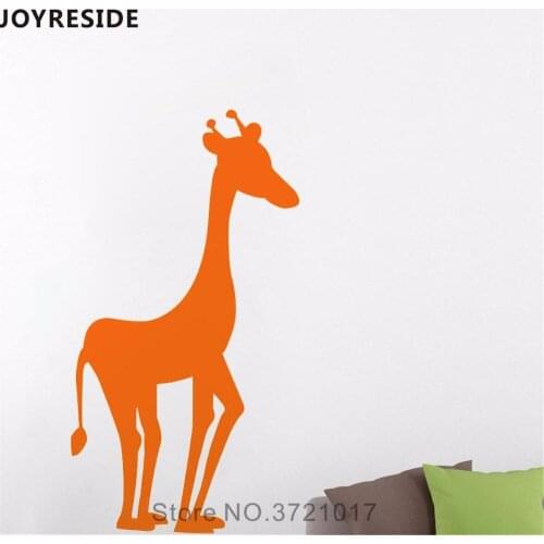 JOYRESIDE Giraffe Wall Decal Cute Giraffe Wall Sticker Animals Vinyl Decal Home Baby Kids Bedroom Decor Interior Designed A752