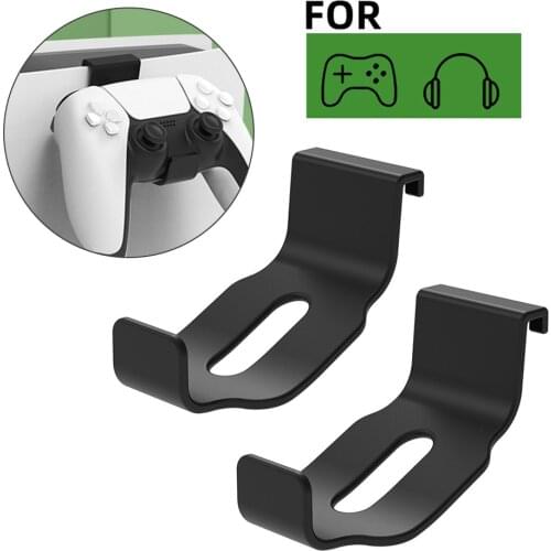 2pcs Universal Headphone Gamepad Holder Bracket Hanger Storage for PS5 for Xbox Series X Host Headset Support Hook Game Console