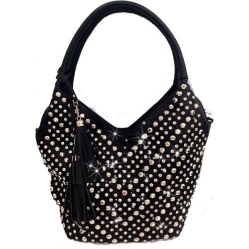2020 New Luxury Fashion Diamond Women Handbag Female Tassel Large Capacity Shoulder Messenger Bag Ladies Rhinestone Portable Bag