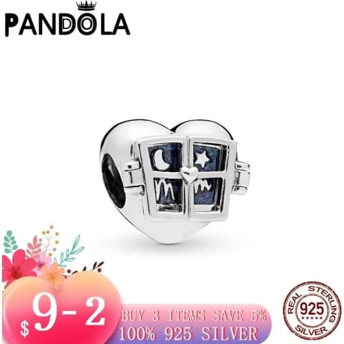 2021 new 925 Sterling Silver Heart window Charms Beads Bracelet Fit Original Pandora Bracelet DIY Jewelry For Women