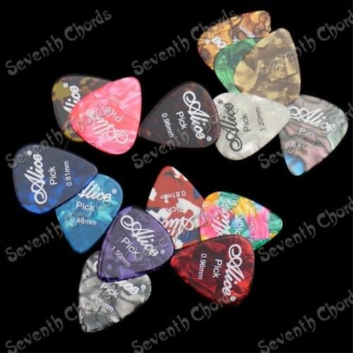 24 Pcs Mix Color Celluloid Guitar Picks Plectrums Plectra 0.46mm 0.71mm.0.81mm,0.96mm.1.2mm,1.5mm for choose guitar accessories