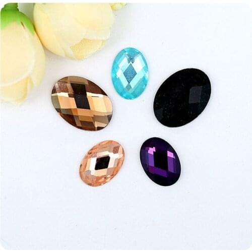 300pcs Ellipse Shaped Rhinestones Flatback Stones for Clothes Dress Decorations DIY Jewelry Finding