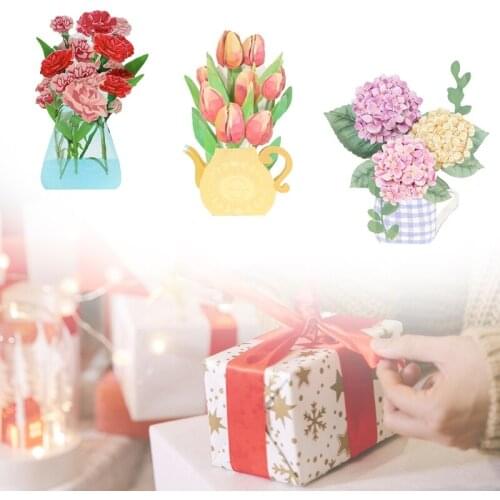 3D Greeting Card Pop-up Card with Envelope for Christmas Valentine Birthday Gift 652A