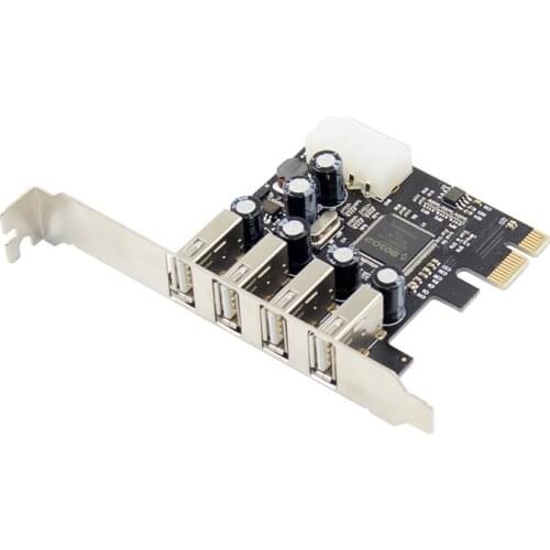4Port Controller Add On Card PCIe USB 2.0 Expansion Card Plug And Play Compatible With USB1.1 Adapter Chip Asmedia MCS9990 Riser