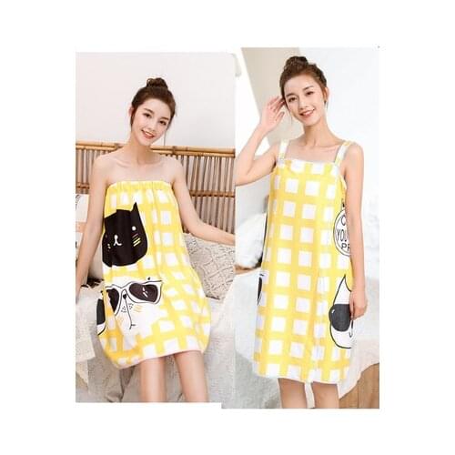 New Home Textile Bath Towel Women Printed Microfiber Wearable Towel Dress Outfoor Quick Drying Beach Towels Bathrobe 70*145cm