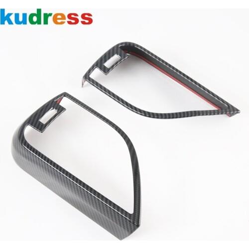 For Subaru Outback 2020 2021 2022 Carbon Fiber Interior Side Air Condition Vent Cover Trim AC Outlet Frame Car Accessories 2pcs