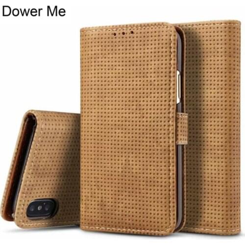 Dower Me Fashion Vintage Hollow Mesh Hole Flip Wallet Card Slot Leather Phone Case Cover For iPhone X 8 7 6 6S Plus 5 5S SE