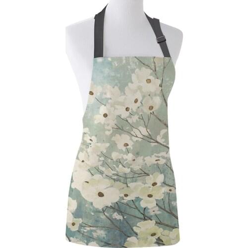 Oil Painting Style Flower Floral Print Apron Print Unisex Kitchen Bib with Adjustable Neck for Cooking Gardening