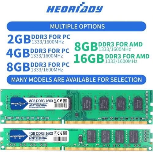 Heoriady ddr3 8gb 1600MHz ram 2gb 4gb 16gb options desktop 1333mhz computer memory