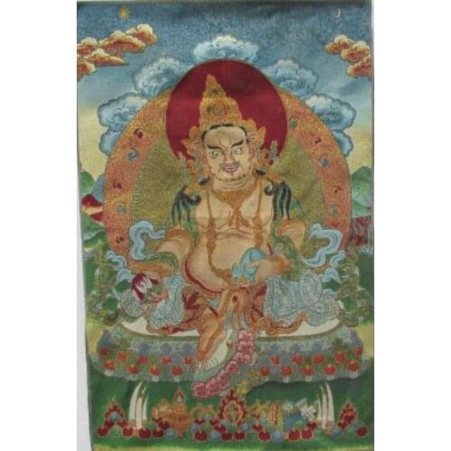 Chinese silk embroidery thangka Tibet and Nepal exorcism peace and wealth 35.46